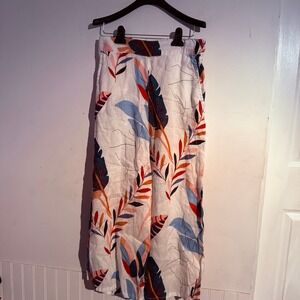 Cynthia Rowley Linen Pants Medium Boho Resort Wear Wide Leg Vacation